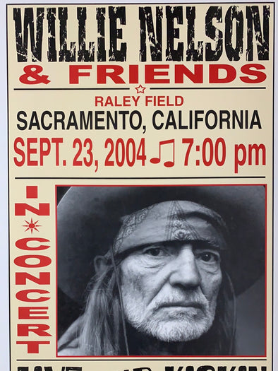 Willie Nelson - 2004 Franks Brothers 9/23 poster Sacramento, CA