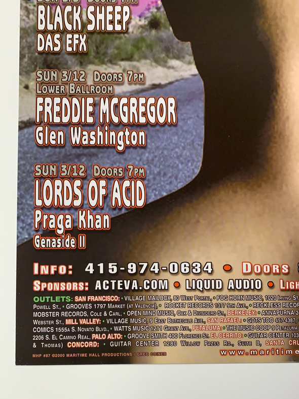 MHP 87 Lords of Acid, Flaming Lips - 2000 poster Maritime Hall San Fran 1st