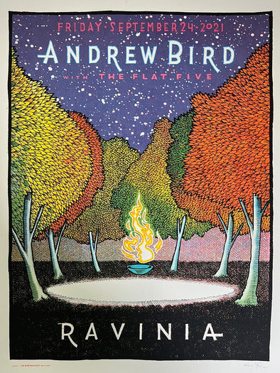 Andrew Bird - 2021 Jay Ryan poster Ravinia Highland Park, IL