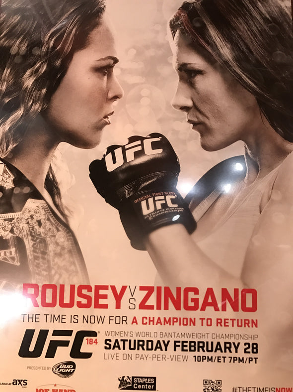 UFC 184 poster Rousey vs. Zingano Staples Center