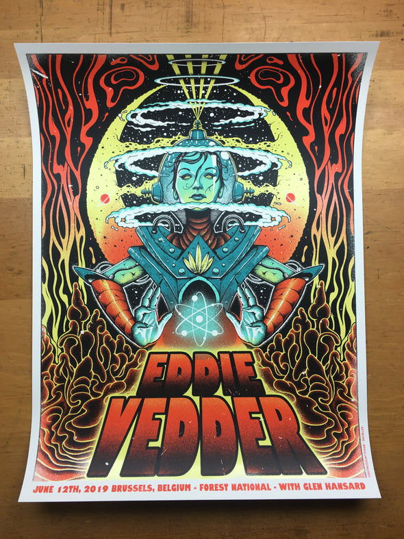 Eddie Vedder - 2019 Paul Jackson poster Brussels, BEL Forest National | Vorst Nationaal