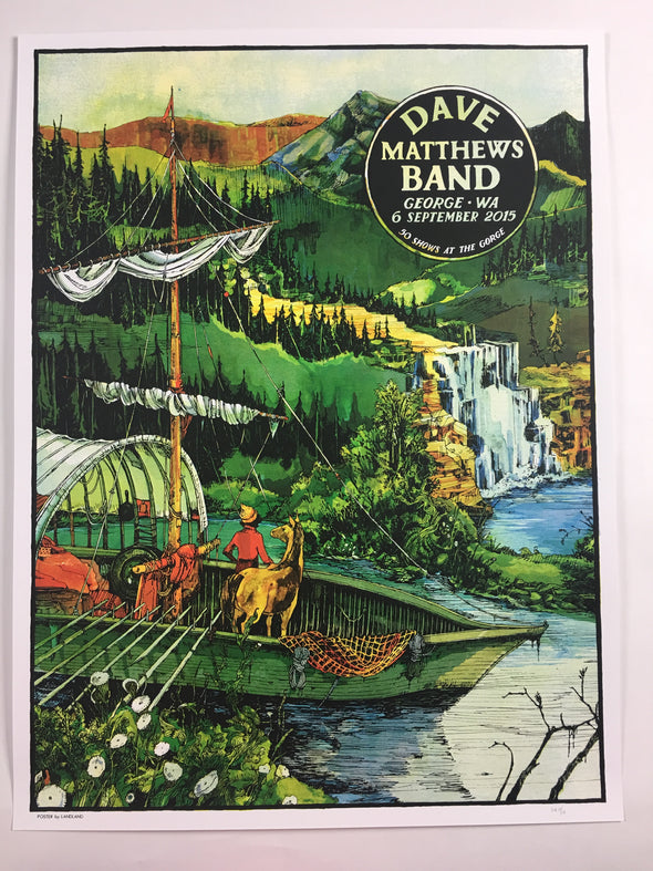 Dave Matthews Band - 2015 Landland Poster George, WA Gorge Amphitheatre
