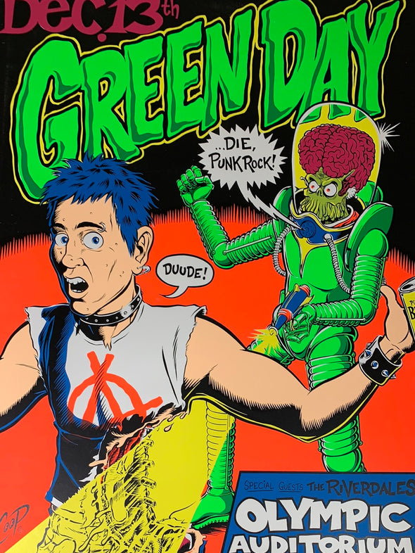 Green Day - 1995 Chris Coop Poster Los Angeles, CA 1st Olympic Auditorium