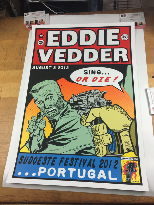Eddie Vedder - 2012 Frank Kozik Poster Zambujeira do Mar, Portugal Sudoeste Fest