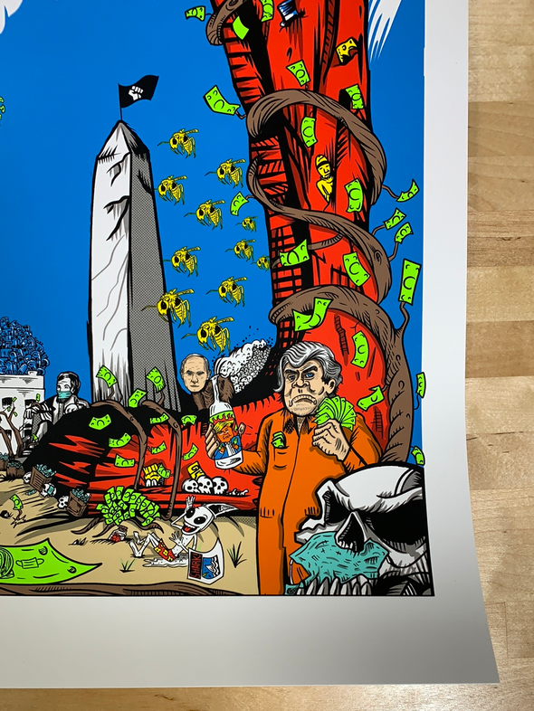 Pearl Jam - 2020 Bobby Brown Draws Skullz Missoula poster Jeff Ament Vote