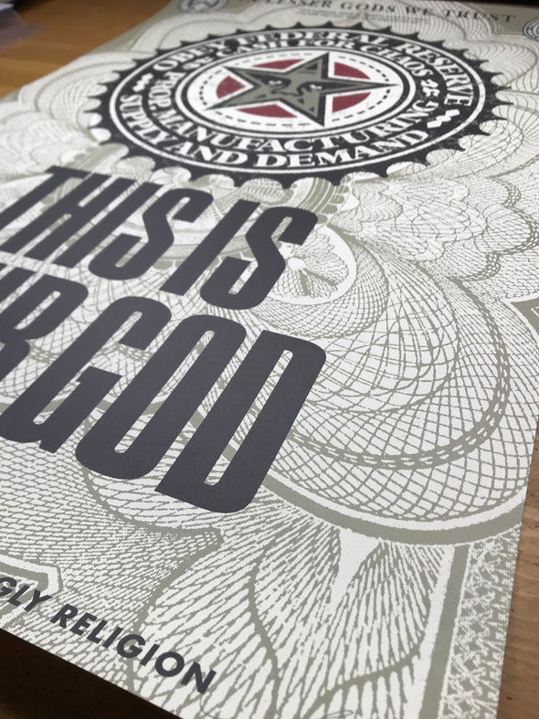 Lesser Gods - 2003 Shepard Fairey poster This is Your God print