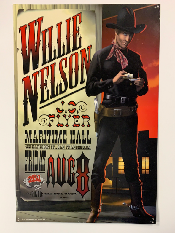MHP 35 Willie Nelson - 1997 Jim Phillips poster Maritime Hall San Fran 1st