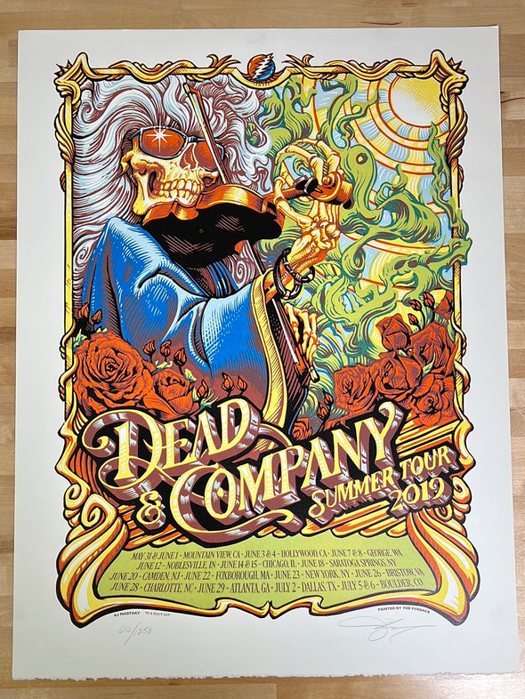 Dead & Company - 2019 AJ Masthay poster Summer Tour 1250