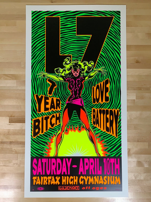 L7 - 1993 T.A.Z. poster West Coast tour 1st ed