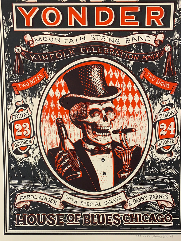 Yonder Mountain String Band - 2009 Johnny Sampson poster Chicago, IL