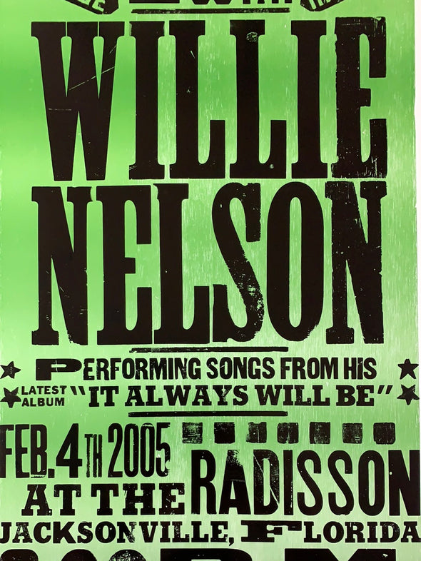Willie Nelson - 2005 Hatch Show Print 2/4 poster Jacksonville, FL