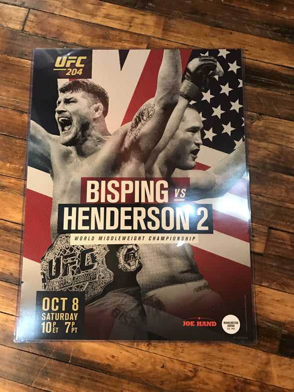 UFC 204 poster Bisping vs. Henderson 2, Manchester Arena PPV