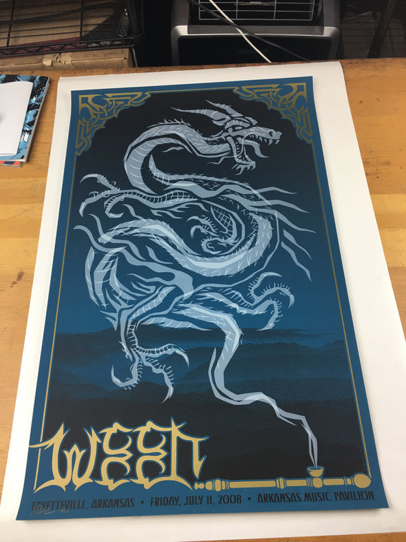 Ween - 2008 Todd Slater Poster Fayetteville, AR Arkansas Music Pavilion