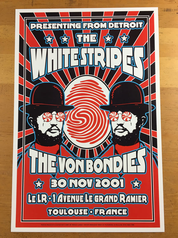 The White Stripes The Von Bondies - 2001 Dennis Loren Poster Toulouse Le LR