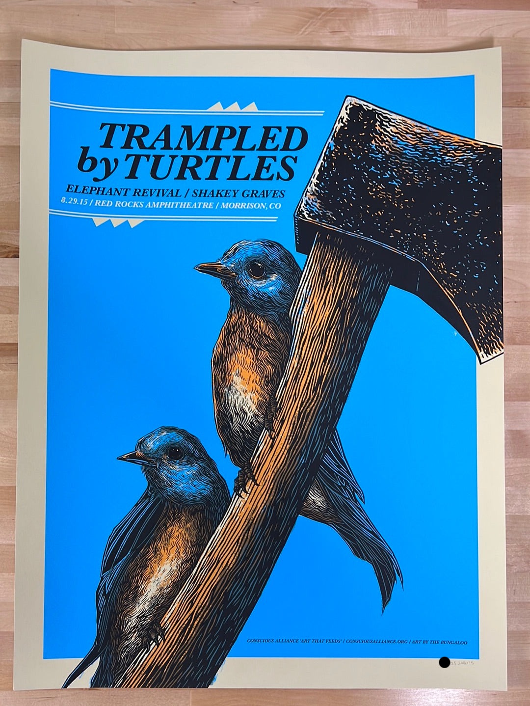 Trampled By Turtles - 2015 John Vogl poster Red Rocks Morrison, CO ...