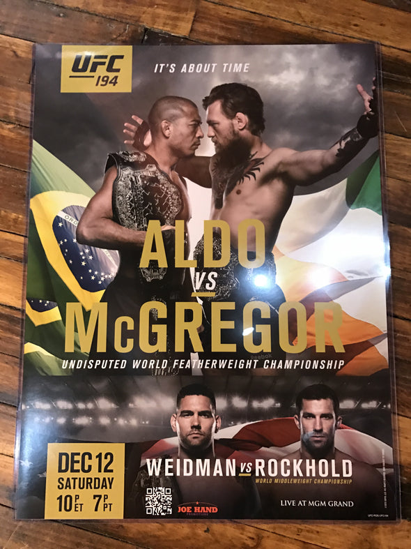 UFC 194 poster Conor McGregor vs. Aldo, Weidman vs. Rockhold