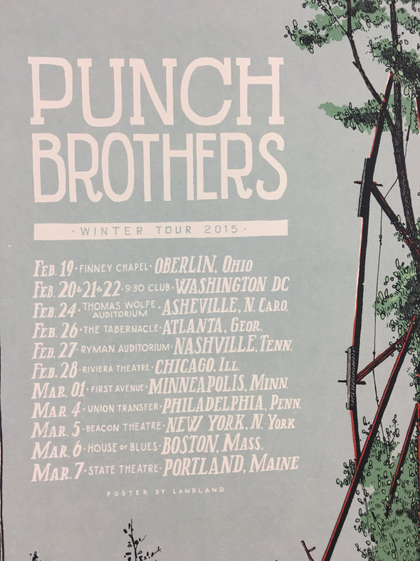 Punch Brothers - 2015 Landland Poster Winter Tour