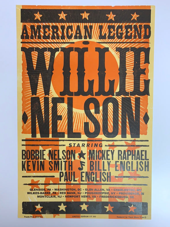 Willie Nelson - Hatch Show Print poster tour