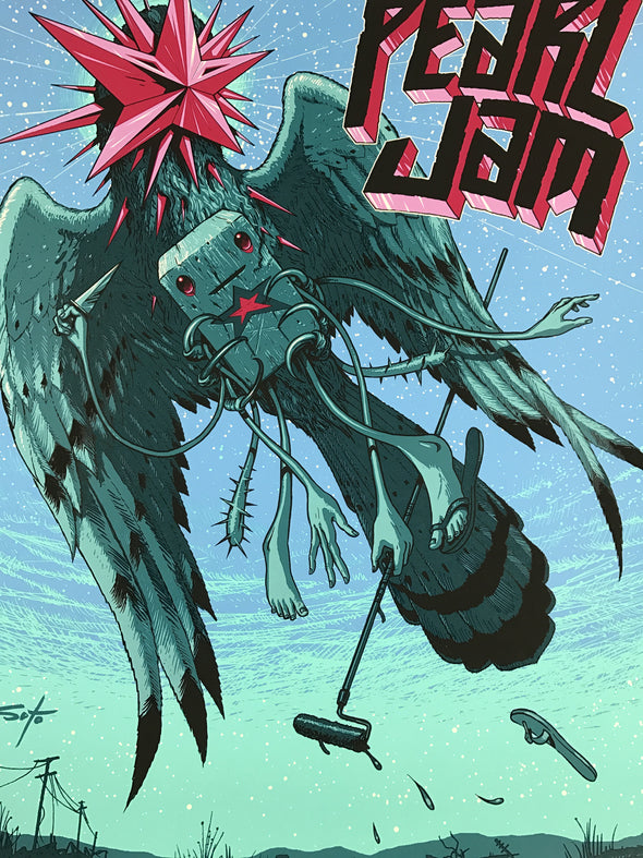 Pearl Jam - 2010 Jeff Soto poster Arras, France, Town Square