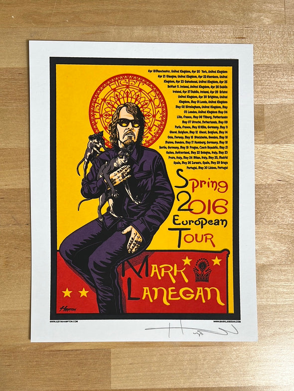 Mark Lanegan - 2016 Justin Hampton poster handbill
