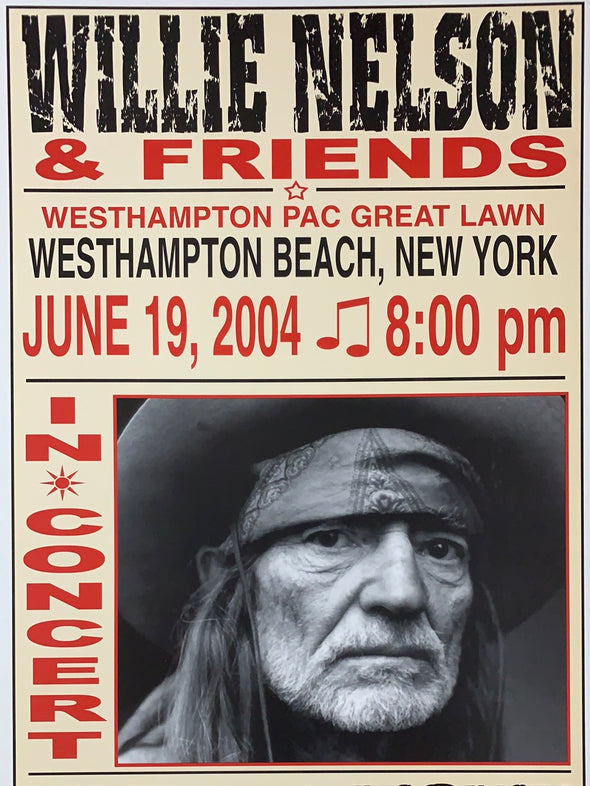 Willie Nelson - 2004 Franks Brothers 6/19 poster Westhampton Beach, NY