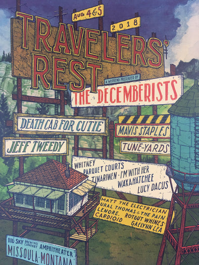 Traveler's Rest - 2018 Landland Poster Missoula, MT Big Sky Brewing Amphitheatre