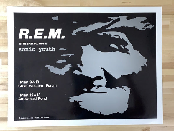 REM - 1995 promo poster Sonic Youth Great Western Forum Arrowhead Pond