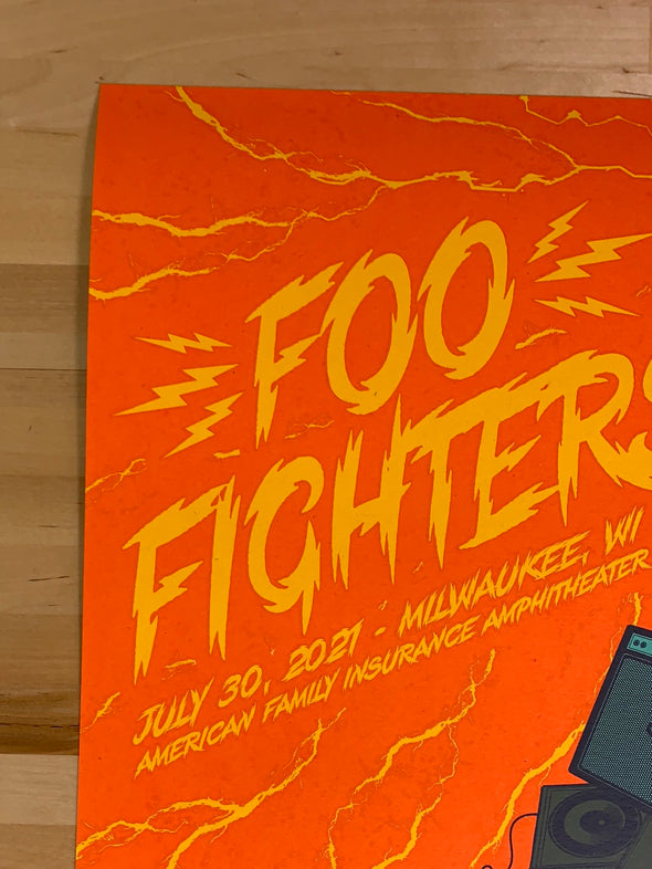 Foo Fighters - 2021 Status Serigraph poster Milwaukee, WI