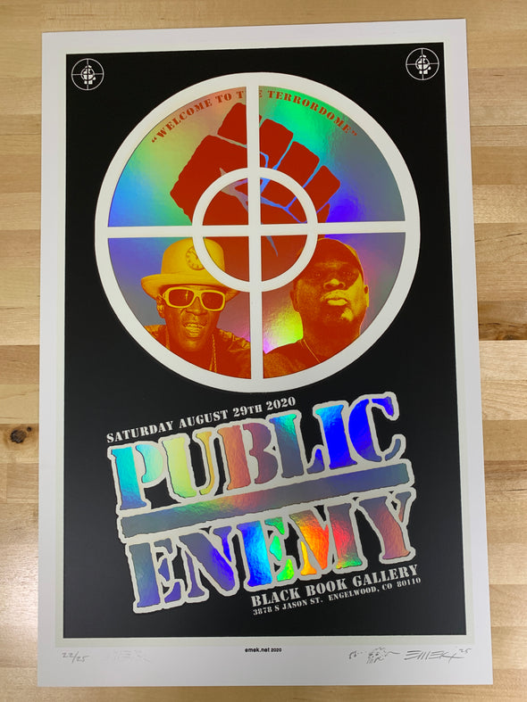 Public Enemy Variant - 2020 Emek poster foil with date The Terrordome GID, CO