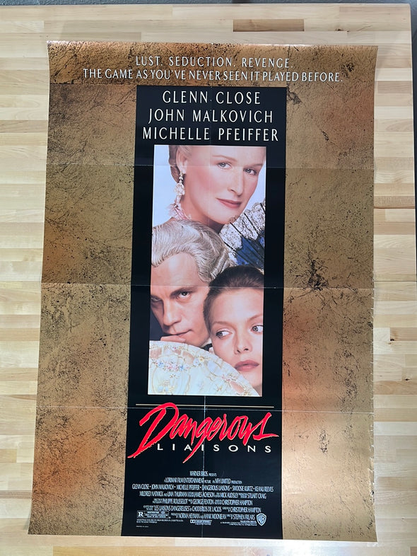 Dangerous Liaisons - 1988 one sheet movie poster original vintage 27x40