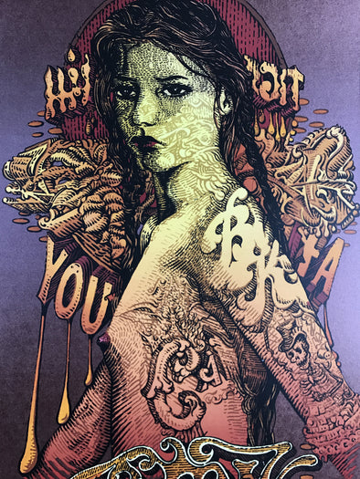 Blink 182 - 2016 David Welker poster, Mountain View, Shoreline Amp, CA