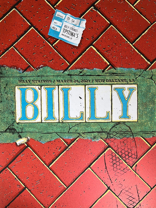 Billy Strings - 2021 Mike Tallman poster New Orleans, LA 3/24 AP