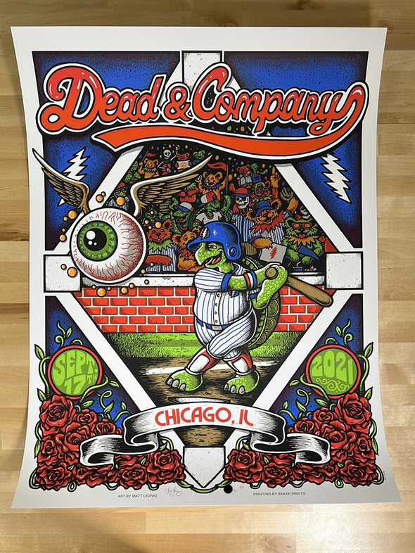Dead & Company - 2021 Matt Leunig poster Chicago, IL Wrigley N1