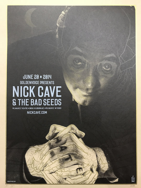 Nick Cave - 2014 Brian Ewing poster Milwaukee Theatre Wisconsin
