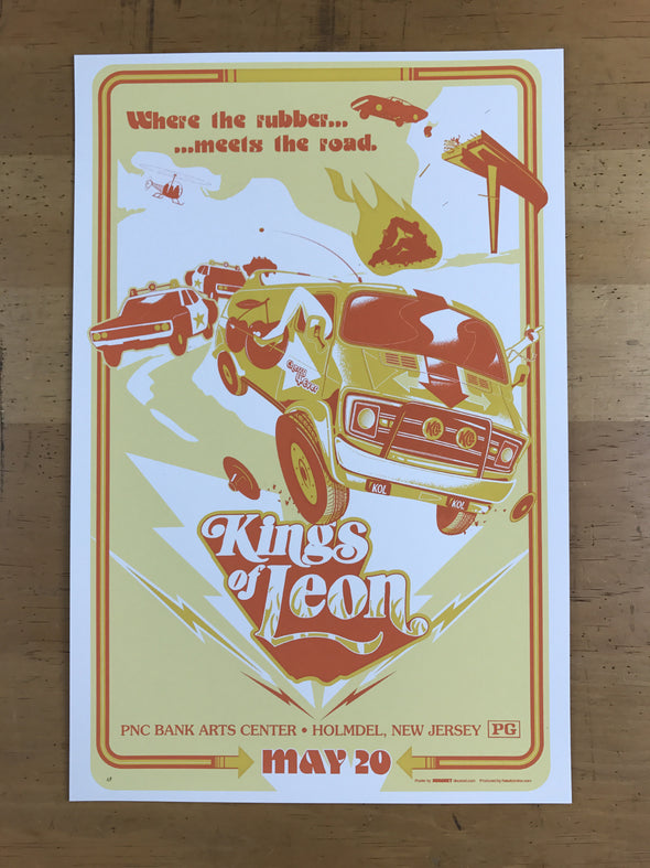Kings of Leon - 2017 Jason Malmberg poster Holmdel, NJ, PNC Bank Arts Center