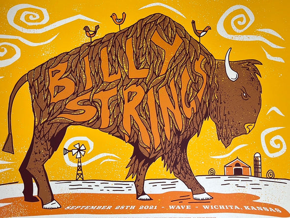 Billy Strings - 2021 Andy Bird poster Wichita, KS