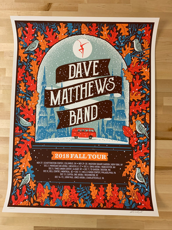 Dave Matthews Band - 2018 Methae poster Fall Tour