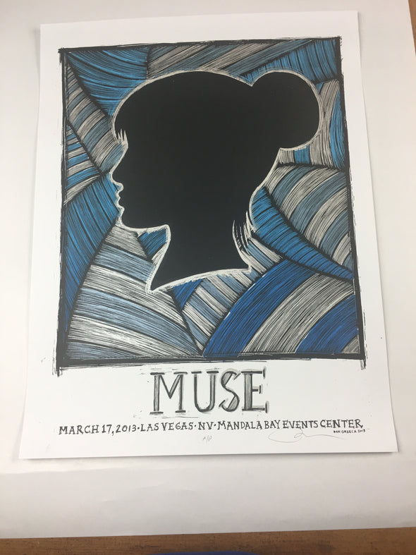 Muse - 2013 Dan Grzeca Poster Las Vegas, NV Mandalay Bay EC