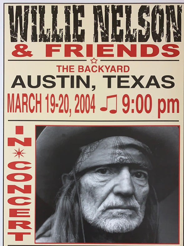 Willie Nelson - 2004 Franks Brothers 3/19-20 poster Austin, TX