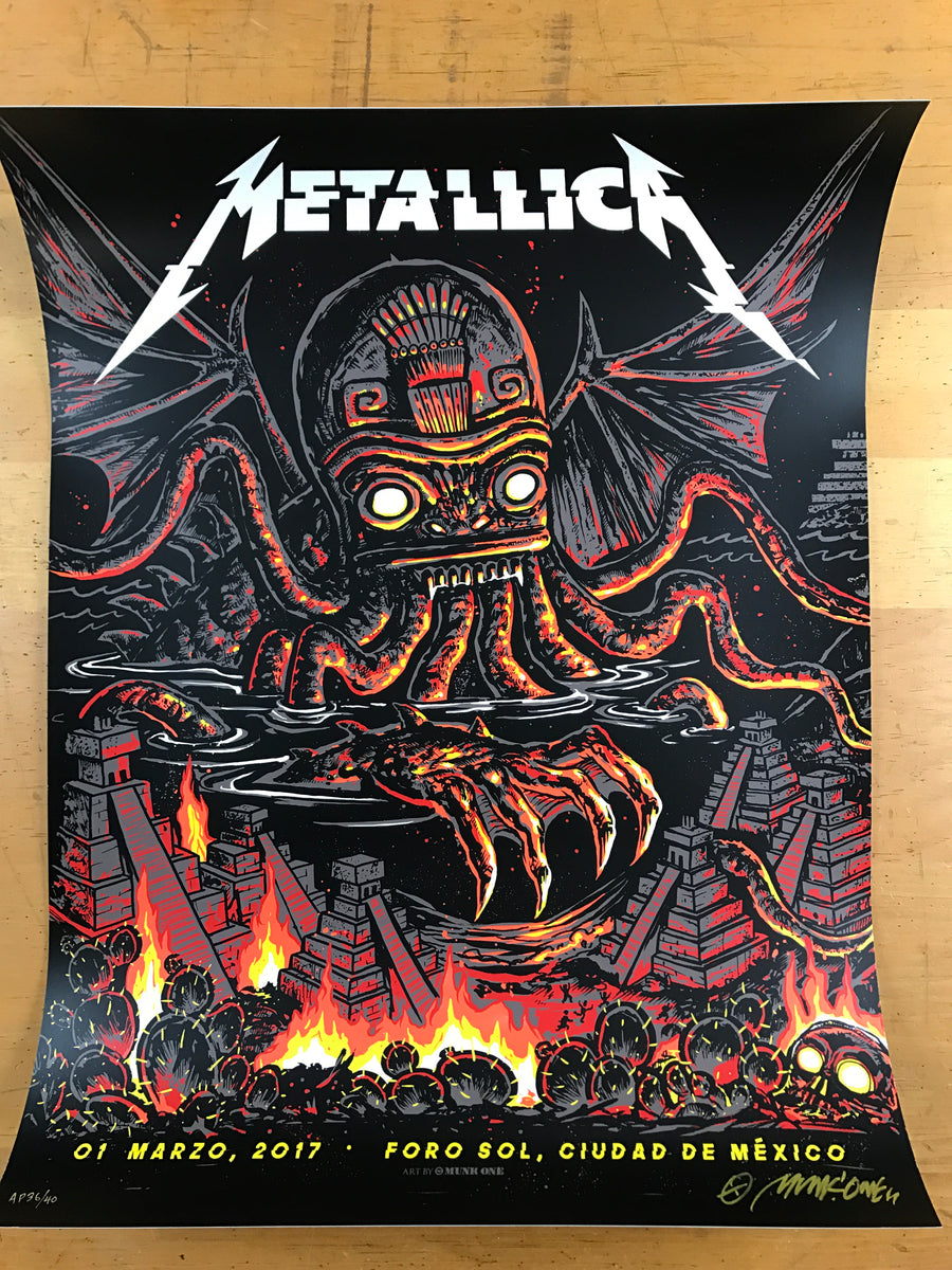 Metallica - 2017 Munk One poster Mexico City N1 S/N AP Foro Sol Arena ...