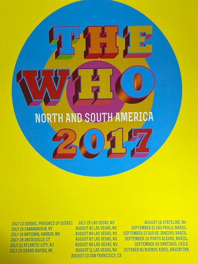 The Who - 2017 poster North & South America Tour screen print