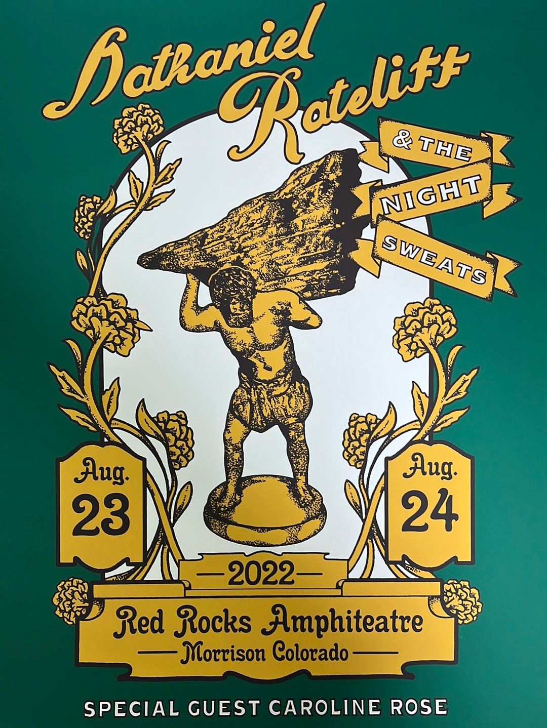 Daniel Rateliff Red Rocks Nathaniel Rateliff & The Night Sweats - 2022 Matt Cliff poster Red Roc ...