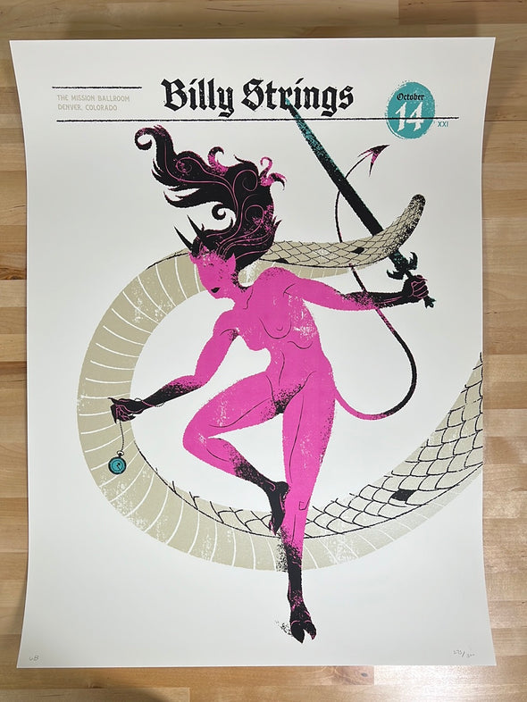 Billy Strings - 2021 Delicious Design League poster Denver, CO 10/14 1st