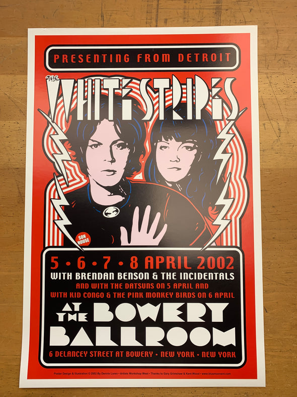 The White Stripes - 2002 Dennis Loren poster New York Bowery Ballroom ...