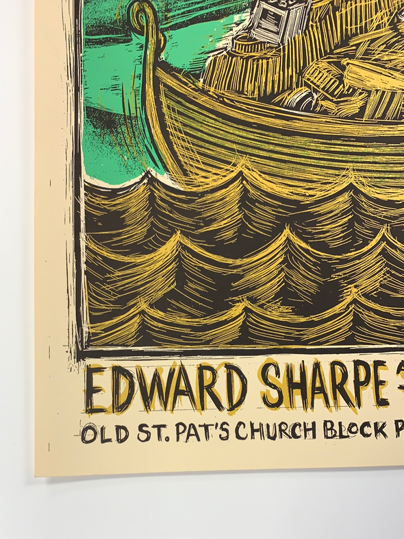 Edward Sharpe and the Magnetic Zeros - 2013 Dan Grzeca poster Chicago, IL