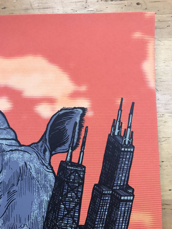 Chi-Noceros - Phineas X Jones poster Chicago Sunset Sears Willis Tower
