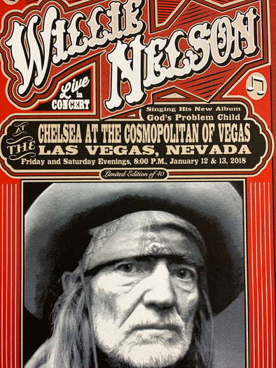 Willie Nelson - 2018 Mattole River Studios poster Las Vegas, NV