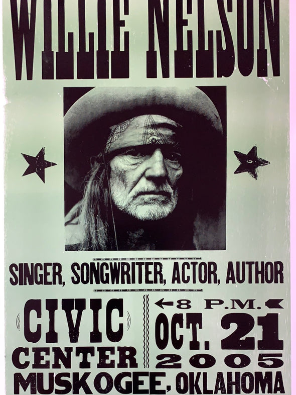 Willie Nelson - 2005 Hatch Show Print 10/21 poster Muskogee, OK