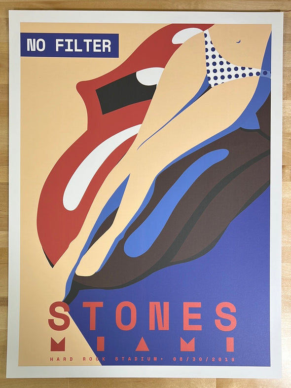 Rolling Stones - 2019 poster No Filter Tour Miami, FL Charlie Watts