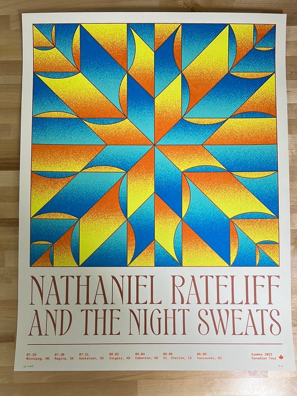 Nathaniel Rateliff & The Night Sweats - 2022 Zoca Studio poster Summer Tour